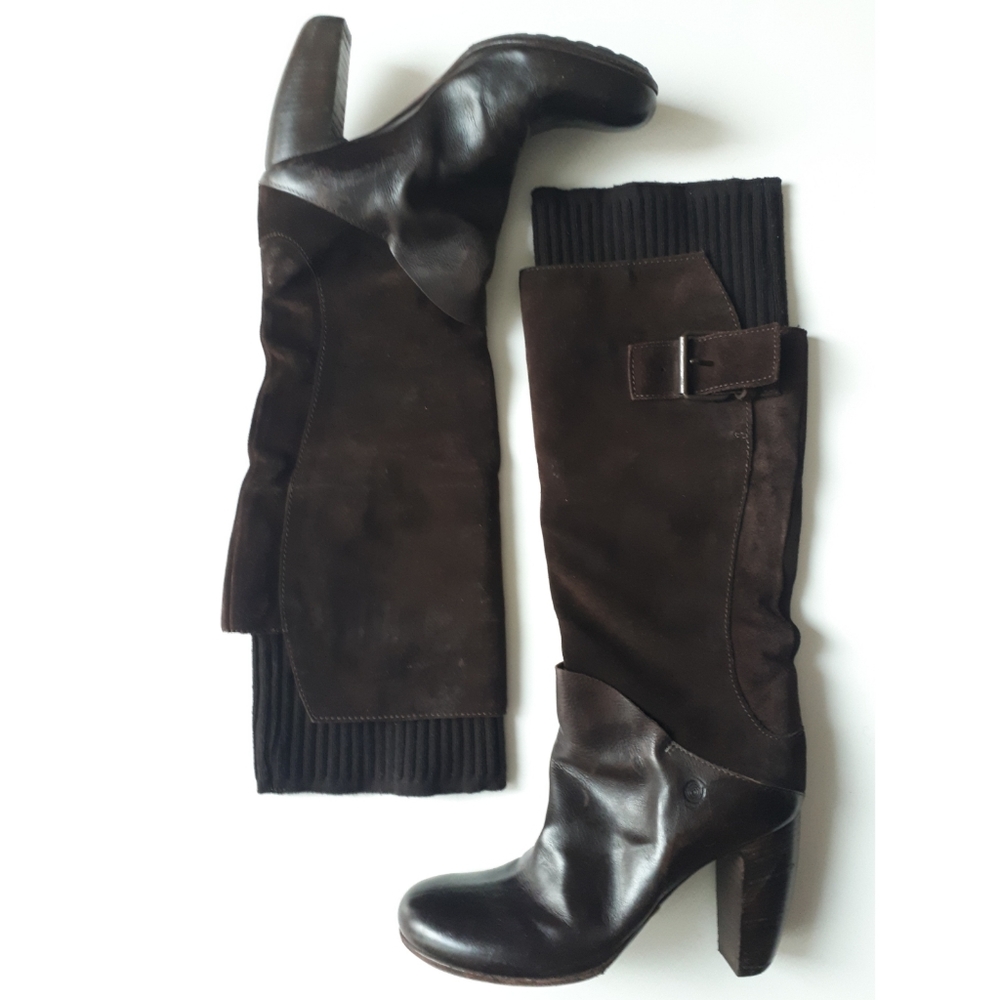 Marsèll | Leather and Suede Boots with Sock Detail